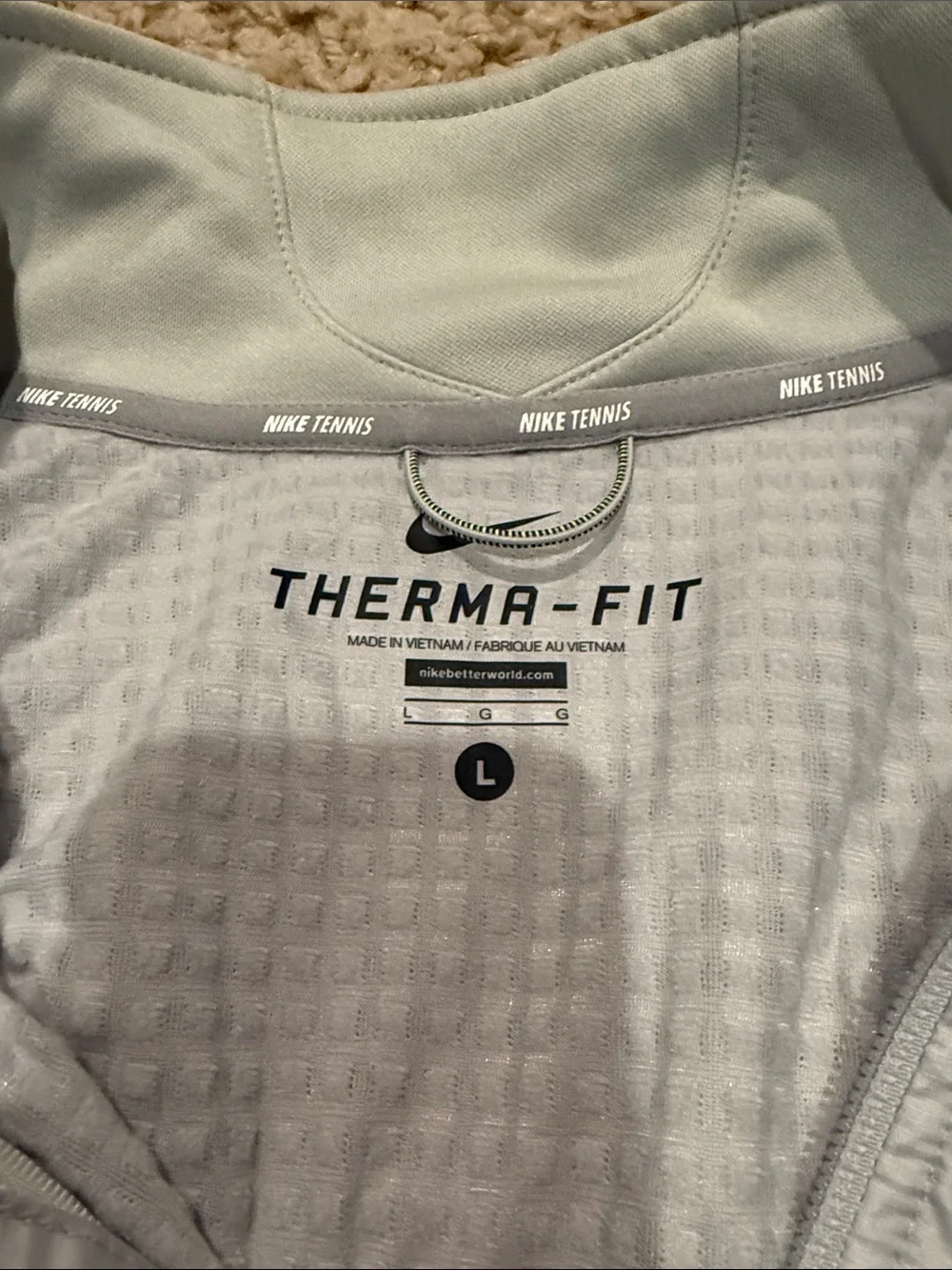 Nike Men's Full Zip Tennis Athletic Thermafit Jacket Gray Size Large